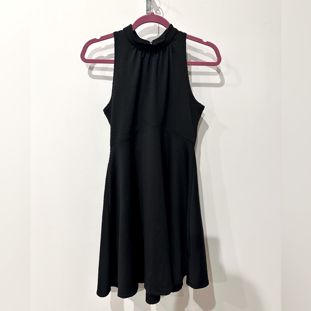 Free People Mock Neck Skater Dress Black Size SP